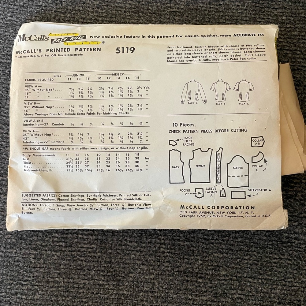 McCall’s Printed Pattern #5119 - Picture 2 of 2